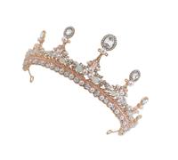 minkissy De Cisne Diadema De Graduación Damas Diademas Tiara De Perlas De Perlas Perla Nupcial Baile De Bodas Coronas Para De Princesa Para Niñas Golden Aleación