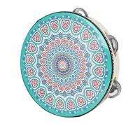 minkissy De Mano Tamborilete Percusión Instrumento Musical Con Sonido Para Niño Niña y Adultos Educación Musical y Fiestas Pandereta Duradero De Verde Corazón