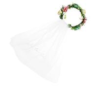 minkissy De Rosas Artificiales Casarse Macetero Decorativo Para La Cara Sombreros Moda Accesorios Para El Cabello Para Mujeres Diadema De Baile Banda Para El Cabello Malla Colorful
