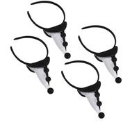 minkissy Diadema Adorable de Tela Negra para Halloween, Suave y Cómoda, Fácil de Usar, Adecuada para Fiestas Temáticas y Circos, Paquete de 4 Piezas