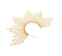 minkissy diadema de aureola diadema de griega tocado de de cinta para el pelo maría tocado de rayos de sol plásticos Dorado