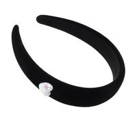 minkissy Diadema de Corazón Retro de Terciopelo Negro para Mujer Diadema Ancha Acolchada Gruesa Accesorio de Moda Cabello para Eventos de Boda y Uso Diario