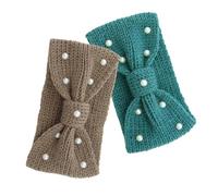 minkissy Diadema de Perlas Lazo de Punto Calentador de para Mujer Transpirable Accesorio Elegante para E Invierno Multifuncional