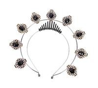 minkissy Diadema Halo De Nuestra Señora Adorno De Diamantes De Imitación Diademas De Estrellas De Diamantes De Imitación Medusa Diadema De Cuatro Tocado De Fiesta Chica Metal Black
