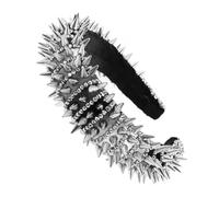 minkissy Diadema Remaches De Cristal Diadema Ancha De Esponja Para Fiestas Cosplay Estilo Punk Tocado Decoración Cabeza