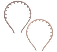 minkissy Diademas de Silicona Antideslizantes para Mujer, 2 Unidades (beige Claro y Caqui), con Peine Integrado, Elásticas Presión, Ideales para Cuidado Facial, Maquillaje y