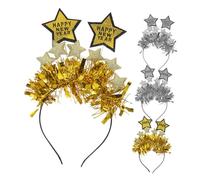 minkissy Diademas para Fiesta de Nochevieja para Mujer Juego de 4 Piezas Elegante Banda para El Cabello con Diseño de Estrellas Y Flores para Celebración