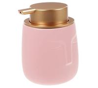 minkissy Dispensador de Jabón Líquido de Cerámica Rosa Recargable Bomba de Presión 350ml para Baños y Cocinas Elegante y Práctico