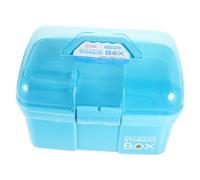 minkissy Elegante Contenedor de de Doble Capa Organizador de Almacenamiento de Caja de Portátil con Asa 31 X 20 X 20 Cm