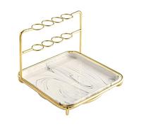 minkissy Estante De Almacenamiento De Cosméticos Tapa Estuche Porta Esponja De Maquillaje Organizador De Maquillaje Joyas Organizador De Cajones De Baño Pincel Poseedor Hierro Forjado Grey