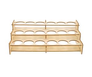 minkissy Estante de Pintura de Madera 18 Compartimentos, Organizador de Botellas de Pigmento para Manualidades, Soporte de Almacenamiento Compacto para Pigmentos y Tintas de Arte