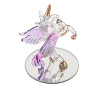 minkissy Estatua de Unicornio de Cristal Figura Elegante y Detallada con Alas Escultura Fantástica para Hogar para Ambiente Interior