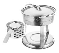 minkissy Estufa para Olla Caliente Pequeña de Acero Inoxidable 304 con Tapa de Acero, Soporte Compacto para Camping y Cocina al Aire Libre, Utensilio de Cocina Resistente y Fácil de
