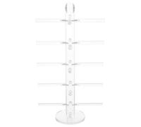 minkissy Expositor de Gafas Acrílico Transparente 5 Niveles para 5 Pares 25 Mm Barra Desmontable Soporte Práctico para Tienda y Uso Doméstico, Estantería Organizada para Gafas de Sol