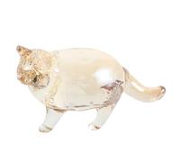 minkissy Figura Decorativa de Cristal de Gato Gordo para Sala y Escritorio Adorno de Hogar con Diseño Adorable y Acabado Brillante