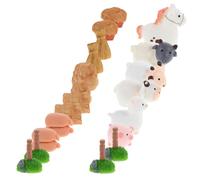 minkissy Figuras de Animales Miniatura con y Granero Decoración para de Hadas Accesorios para Muñecas y Micro Fomento Creatividad Familiar y Conciencia