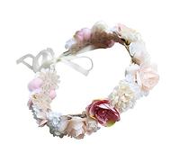 minkissy Flor Ajustable Hecha a Mano Tocado De Flores Banda De Pelo Festivales Tocado Floral De Flores Para El Cabello De Pelo Gomas Para Niños Hawai Manual Novia