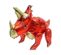 minkissy Globo Dinosaurio Triceratops Rojo para Fiesta de Cumpleaños Decoración de Globo Inflable para Celebraciones Infantiles
