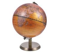 minkissy Globo Terráqueo de Mesa Decorativo Estilo Europeo Material ABS y Aleación Color Amarillo Perlado Diseño Arqueado Adorno Giratorio para Oficina y Hogar 1 Pieza