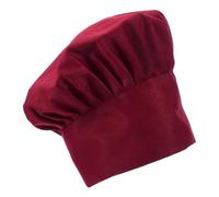 minkissy Gorro de Chef Ajustable Unisex en Tela Resistente Color Burdeos, Sombrero Reutilizable para Personal de Cocina en Restaurantes, Hoteles y Panaderías