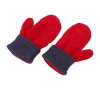 minkissy Guantes de Ciclismo Unisex de Polar Grueso Rojo, Mitones sin Dedos Cálidos para Invierno, Resistentes al Viento y Uso Exterior, Guantes Térmicos de Forro Polar para Esquí y Nieve