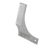 minkissy herramientas para el cuidado de la barba corbata verde claro barba crema soporte para cable pre peine de barba para hombres herramienta moldeadora de barba Acero inoxidable Silver