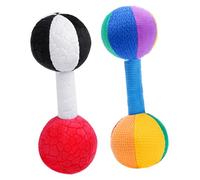 minkissy Juego de 2 Mancuernas Suaves para Bebés, Juguete de Tela Cómodo con Sonido de Campana Relajante, Adecuado para Recién Nacidos y Educación Temprana