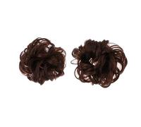 minkissy Juego De 2 Moños De Pelo Falso Moños De Pelo Sintético De Color Marrón Claro Peluca De Moño Para Dar Volumen Y Plenitud
