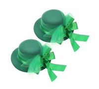 minkissy Juego De 2 Tocados De Sombrero Verde Horquillas Para Fiestas Pinza Para Cabello