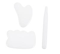 minkissy Juego de 3 Tablas Raspadoras para Rostro Herramientas Raspadoras Gua Sha Kit Facial Rascador de Espalda de Piedra Natural Herramienta de Tratamiento de Spa