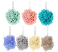 minkissy Juego De 7 Esponjas Exfoliantes Para Baño Con Esponja Vegetal Natural Para Limpieza Corporal Con Cuerda Para Colgar Y Elegantes