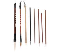 minkissy Juego de Pinceles de Caligrafía China Profesional, 8 Piezas Mango de Madera, Punta Fina para Pintura y Dibujo Tradicional, Absorbentes y Portátiles para Artistas, Estudiantes