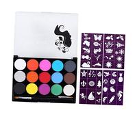 minkissy Kit De Pintura Facial De 15 Colores Pintura Cuerpo y Manos Resistente Compacto y Portátil Para Halloween y Máscaras