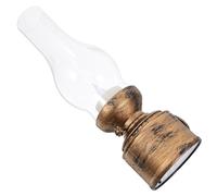 minkissy Lámpara de Queroseno LED Vintage Grande, Luz de Vela Electrónica Decorativa para Escritorio, Linterna de Aceite sin Batería, Lámpara de Mesa Retro para Decoración Interior