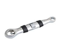 minkissy Llave Ajustable Negro de Acero al Carbono de Dos Cabezas Función Anti-impacto y Anti-deslizante para Herramientas Mecánicas Hogar