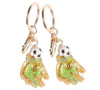 minkissy Llavero de Guardameta de Fútbol 2 Piezas Colgante en Forma de Guante Dorado, Cadena Decorativa para Bolso y Llavero de Coche, Accesorio Portátil para Mochila y Obsequio Deportivo