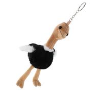 minkissy Llavero de Peluche de Avestruz Negro, Pequeño Colgante de Muñeco para Mochila, Accesorio Cadena, Juguete Animal Tierno para Llaves y Decoración de Bolsos, Obsequio Infantil