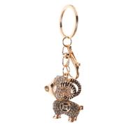 minkissy Llavero Forma de Cabra de Metal Cristales Brillantes, Diseño sin Enganches para Uso Diario y Viaje, Accesorio Elegante para Mochila y Llaves