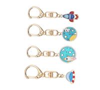 minkissy Llaveros de Astronauta de Aleación 4 Piezas Colgantes Decorativos para Manualidades Accesorios de Joyería para Niños Diseño Simple