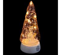Minkissy Luz De La Noche De Navidad Home Decor Holiday Pine Tree Light Up Glass Tabletop Figurine árbol de Luz de para Mesa Escritorio Classic Decoración ?a Árbol De Navidad Llevado