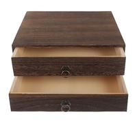 minkissy Marrón Caja Organizadora de Madera de 2 Niveles | Correo y Sobres, Acceso Fácil, Ahorra Espacio en Escritorio, Uso para Oficina y Dormitorio