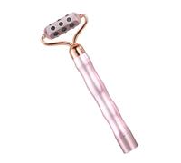 minkissy Masajeador De Jade Dispositivo De Estiramiento Facial Ejercitador De Mandíbula Masaje Facial De Consulta Rodillo De Masaje Facial Piedra De Germanio Rosa
