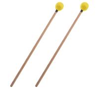 minkissy Mazas para Marimba de Nivel Intermedio Par de Mazos de Madera de Arce Recubrimiento de Hilo Amarillo Baquetas para Xilófono y Percusión Accesorios para Práctica Musical y