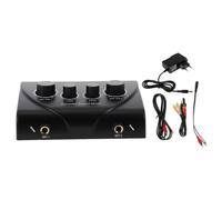 minkissy Mezclador de Sonido Suministro de Energía Estable Material Abs con Dos Entradas de Micrófono Color Negro y Cable Incluido para Karaoke para Escenarios y Empresas
