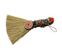 minkissy Mini Colgante de Escoba de Bruja Feng Shui Cristal Natural de Rojo Jaspe Decoración Espiritual para Altar y Halloween Accesorio de Purificación Energética y Amuleto Protector