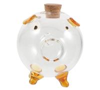 minkissy Mini Frasco de Vidrio con Tapón de Corcho Pequeño Bote con Diseño de Cerdito para Ahorrar Dinero Frasco Decorativo Multiusos para Almacenamiento y Portátil
