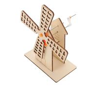 minkissy Molino De Viento De Manivela para Kit De Manualidades De Madera Molino De Viento DIY Kit De Ciencia De Construcción De Rompecabezas Hecho A Mano Juguete De