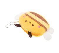 minkissy Monedero de Peluche de Abeja Pequeño y Llavero, Bolsa Portátil de Felpa para Monedas, Auriculares y Llaves, Accesorio para Mochila, Diseño Adorable y Compacto