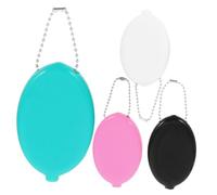 minkissy Monedero Ovalado Pequeño con Cadena, Bolsa De PVC Duradera, Flexible y Ligera, para Mujer, Hombre y Niños, Uso Diario y Viajes, Set De 4 Colores (,