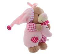 minkissy Muñeco de Peluche Musical con Osito de Diseño Infantil Suave y Duradero con Música Relajante para Ayudar Dormir con Correa Colgante para Cochecito y Cuna Regalo para Bebés